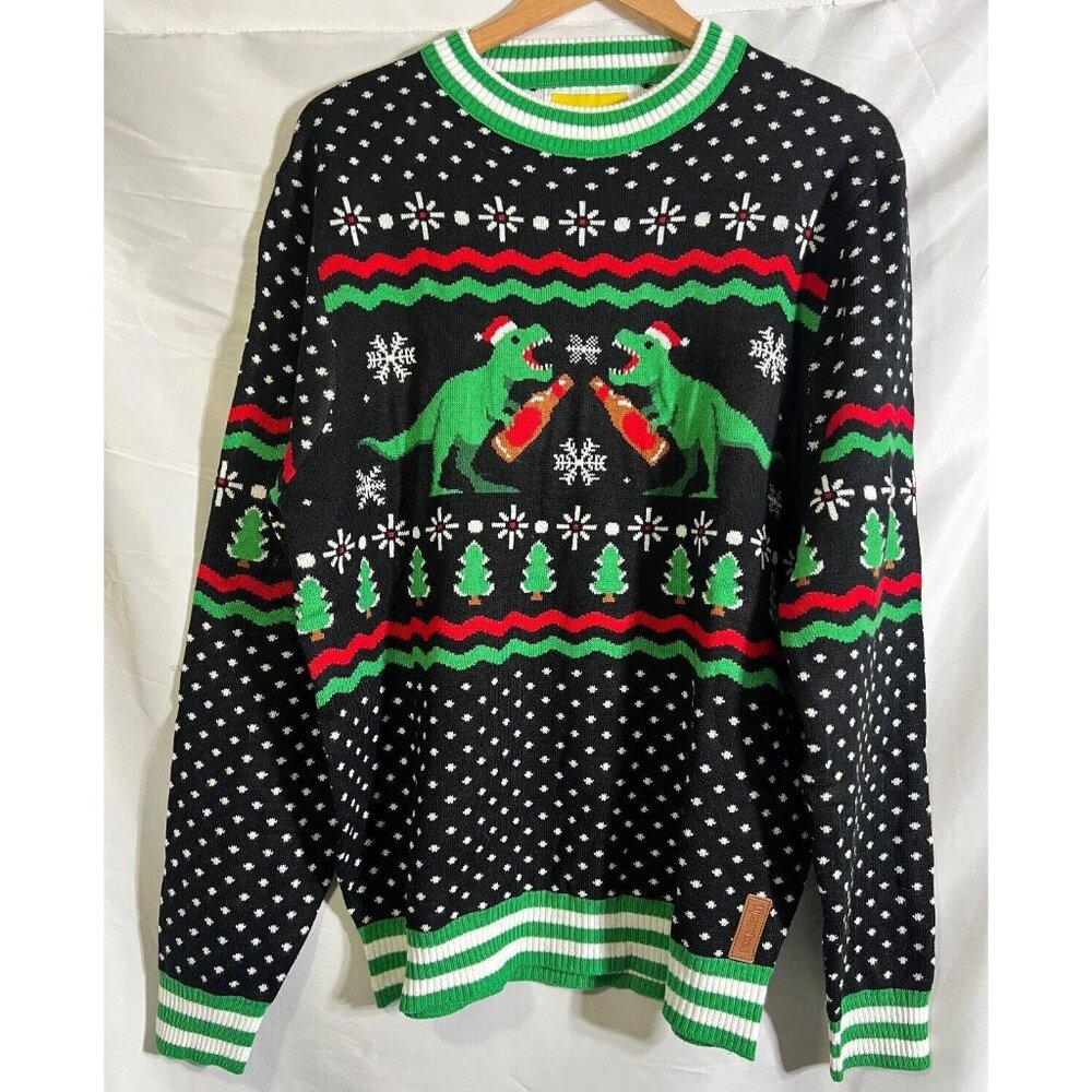 Tipsy Elves Men's "Dino Mate" Ugly Christmas Sweater Size Large E5